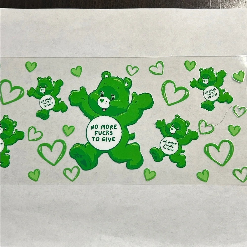 Swear Bear No More F*cks Cup Decal (107)